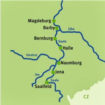 Karte Saaleradweg Augustustours