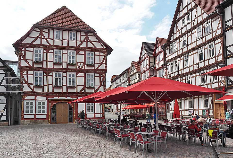 Schöne Fachwerkhäuser in der Stadt Eschwege
